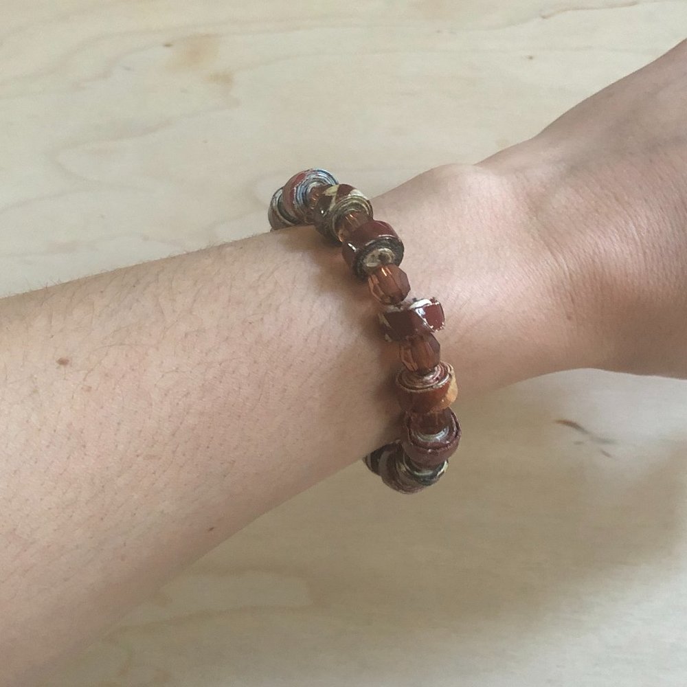 Artisan Paper Bead Bracelet